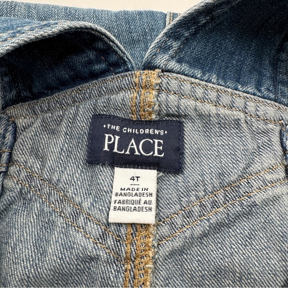 The Children’s Place Medium Wash Denim Overalls | Long Pants | Size 4T - Picture 5 of 8